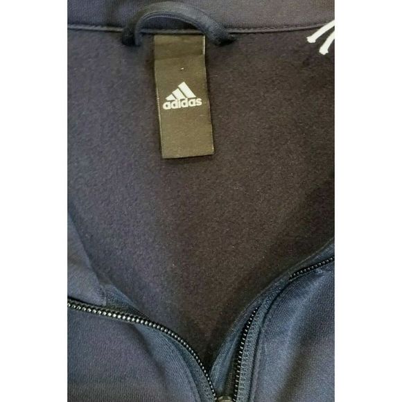 adidas GD0864 Men's Sz M Navy Blue & Legacy Green Aeroready 1/4 Zip Sweatshirt - Picture 4 of 4